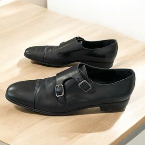 Salvatore Ferragamo made in Italy leather upper monk strap shoes 8.5 Dfits US 9D